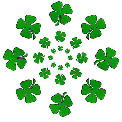 Image showing Irish Shamrock In A Circular Shape