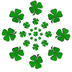 Image showing Irish Shamrock In A Circular Shape With Centre Shamrock