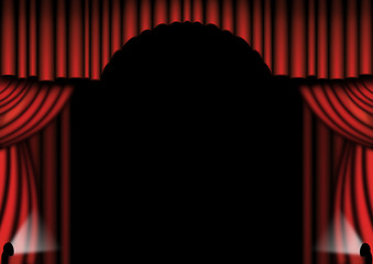 Image showing Red Theater Drapes