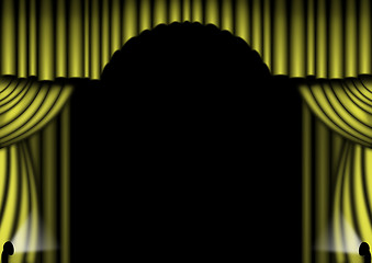 Image showing Gold Stage Curtains