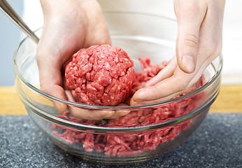 Image showing Cooking with ground beef