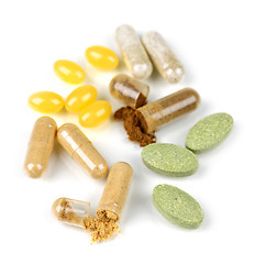 Image showing Herbal supplement pills