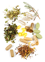 Image showing Herbal supplement pills