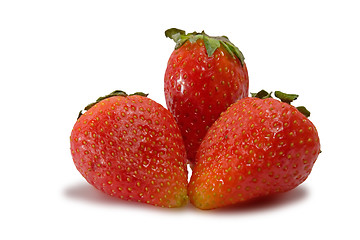 Image showing Strawberries isolated on white background with clipping path