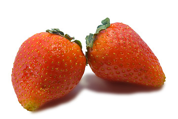 Image showing Strawberries isolated on white background with clipping path