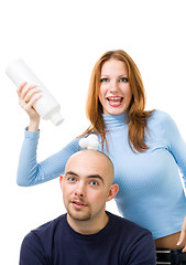 Image showing shave to bold man's head