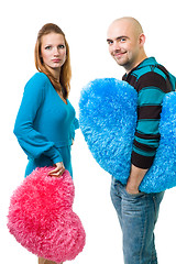 Image showing couple with color teddy hearts