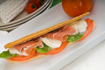 Image showing panini caprese and parma ham