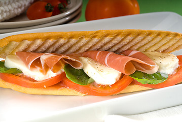 Image showing panini caprese and parma ham