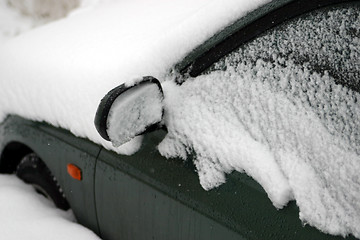 Image showing Snow coverd car