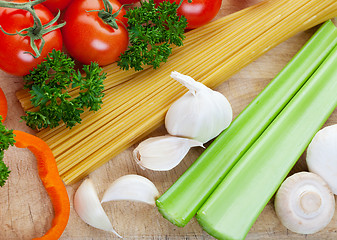 Image showing Pasta and vegetables