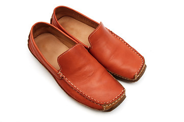 Image showing Red leather shoes