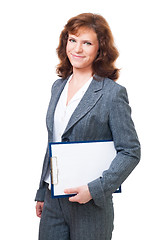 Image showing Business woman with tablet