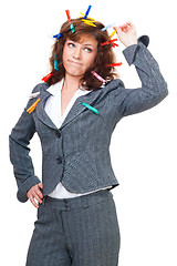 Image showing Confused office woman 