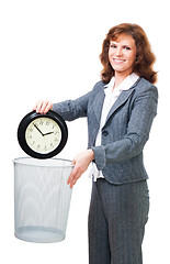 Image showing Business woman waste time