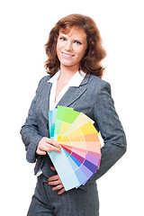 Image showing Woman choose color 