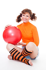 Image showing Woman with balloon
