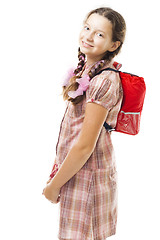 Image showing Teenager girl with back pack  going to school