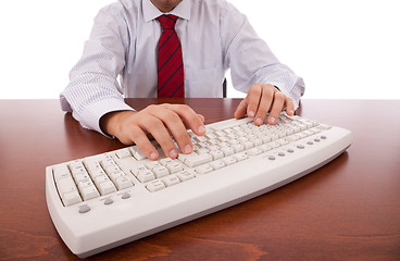 Image showing Businessman using his computer