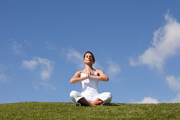 Image showing Yoga at the nature