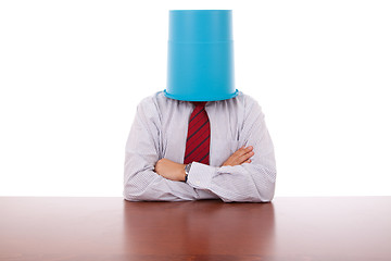 Image showing Bucket head businessman