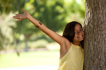 Image showing young child enjoying nature