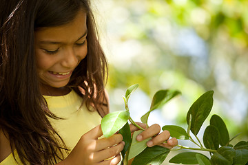 Image showing young child enjoying nature