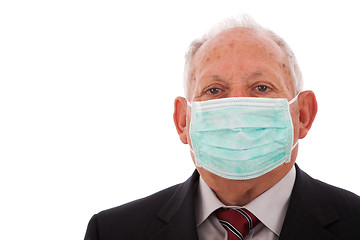 Image showing Older businessman with a mask