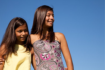 Image showing Happy sisters