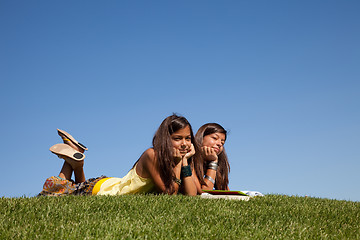 Image showing Reading at the park