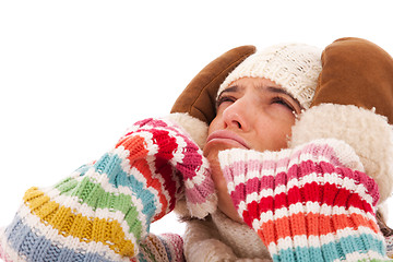 Image showing Young woman with a headache