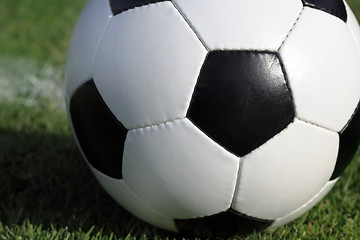 Image showing soccer ball on grass