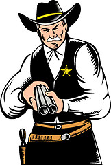 Image showing cowboy sheriff shotgun