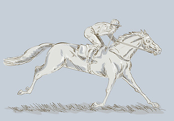 Image showing Horse and jockey in a race 