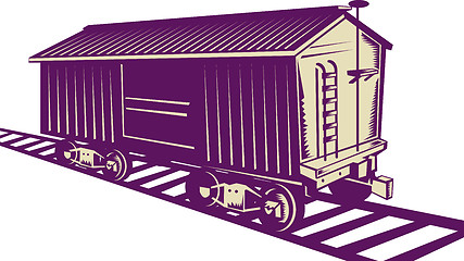 Image showing Boxcar of a cargo train