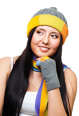 Image showing Woman thinking wearing cap