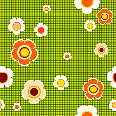 Image showing Green floral seamless pattern