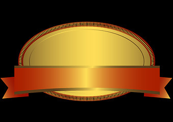 Image showing Golden oval frame