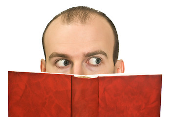 Image showing Man hidden behind the book