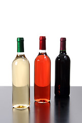 Image showing Red, rose and white wine, drink photo