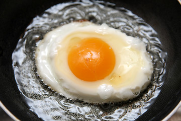 Image showing beautiful and tasty Fried egg in a frying pan