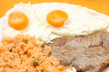 Image showing Beef Steak with Fried Egg