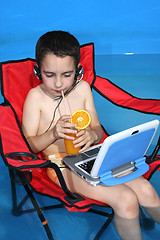 Image showing boy in the pool