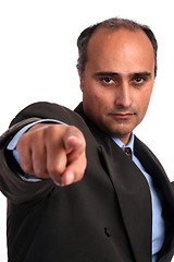 Image showing business man, boss pointing (focus on the man)