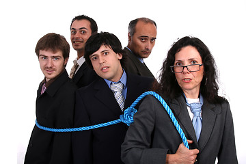 Image showing businesswoman boss with rope