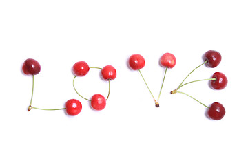Image showing love from cherries