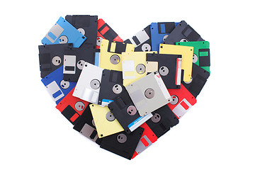 Image showing floppy disks heart