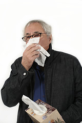 Image showing Senior Sneezing