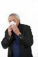 Image showing Senior Sneezing