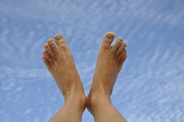 Image showing feet in the sky